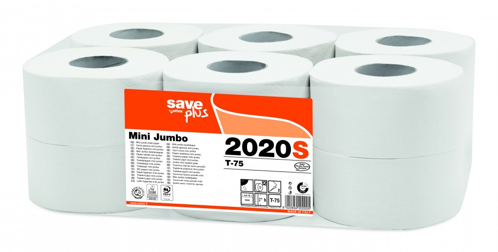 Image of Celtex 2020S WC papír, MINI, 2 rétegű, reciklált, 150m, 1000 lap, d19,5, 12 tek/cs